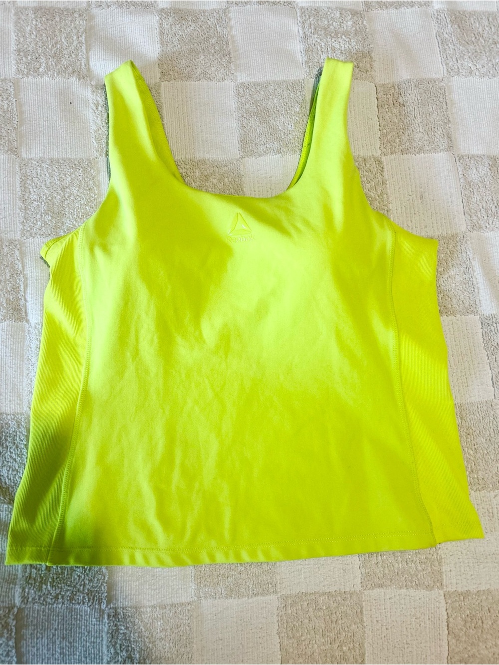 Reebok Women's Neon Lime Padded Athletic Tank Top